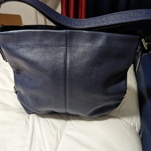 Coach Navy Blue pebbled leather purse - used